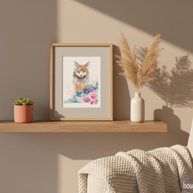 Aquarelle renardeau
