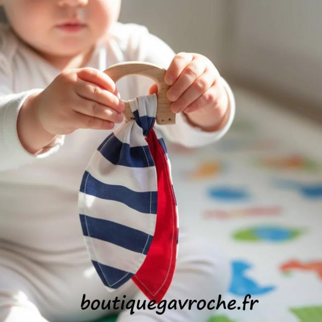 &nbsp;Hochet d&rsquo;&Eacute;veil et Anneau de Dentition: marin &eacute;l&eacute;phant