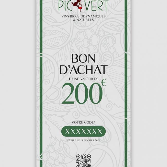 Bon d’achat de 200.00 €