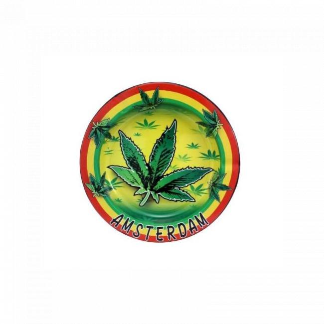 Cendrier en métal Amsterdam Rasta Feuilles