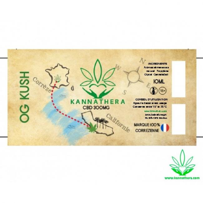 OG Kush E liquide Kannathera 300mg CBD - 10ml