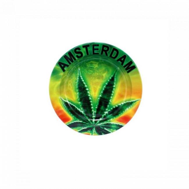 Cendrier en métal Amsterdam Rasta Feuilles