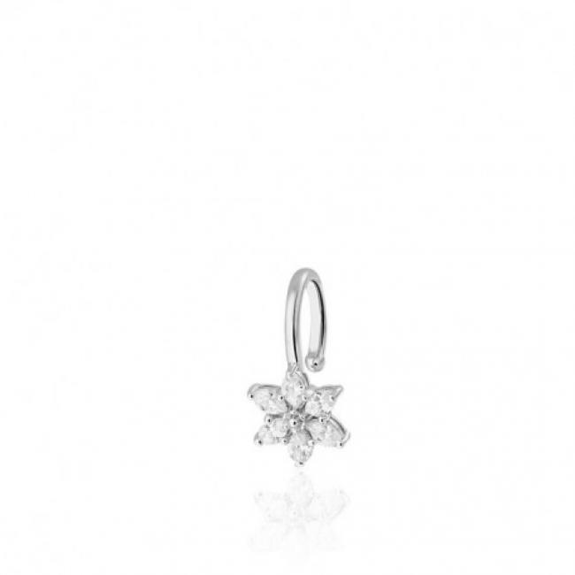 Faux Piercing Anneau Fleur en Argent et Oxydes Agatha