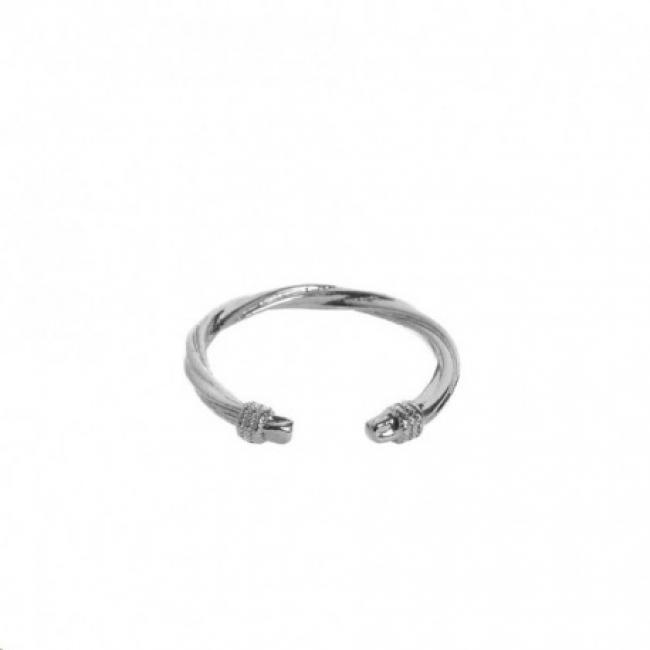 Bague Fine Emma & Chloé Mirach Argentée Ouverte Bi-Texturée Taille Unique