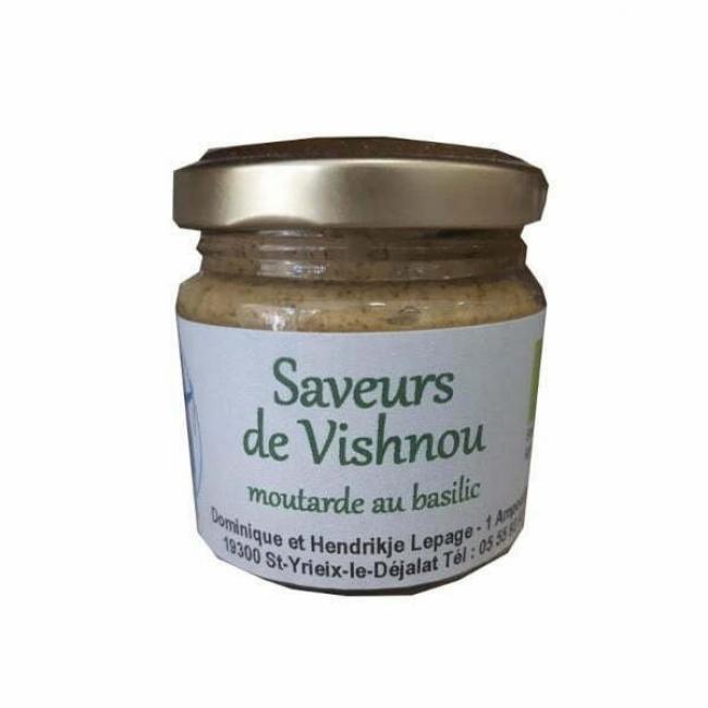 Moutarde Bio au Basilic « Saveurs de Vishnou »