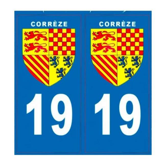 Autocollant de Plaque d’Immatriculation 19 Corrèze