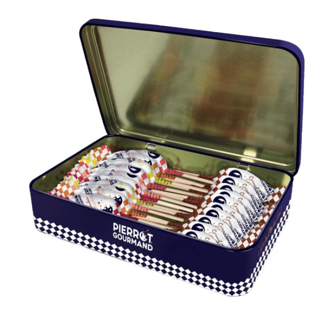 Pierrot Gourmand Boite Métal 20 Sucettes Fruits et Caramel