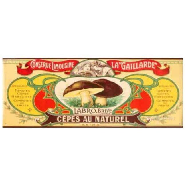 Plaque émaillée « la Gaillarde » Cèpes au Naturel