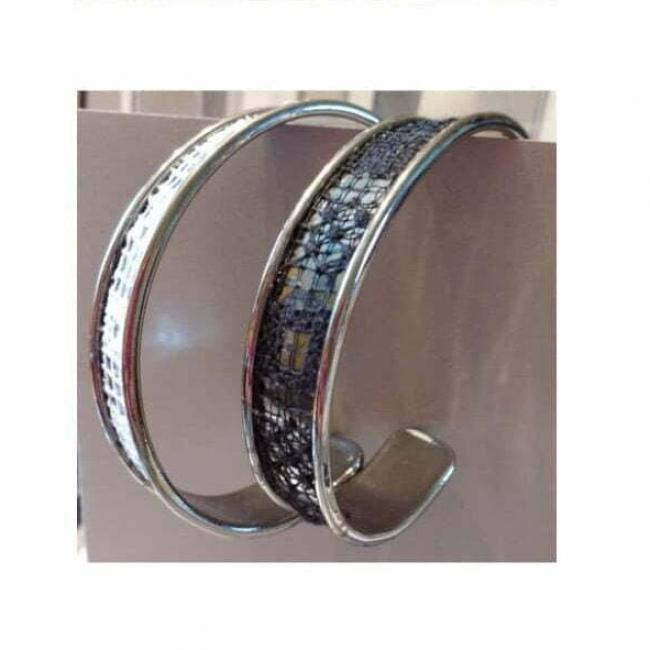 Bracelet Jonc Pièce unique en Poinct de Tulle