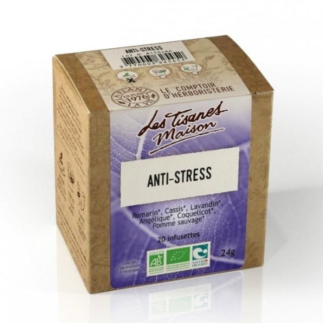 Tisane anti-stress bio Infusettes du Comptoir d’Herboristerie