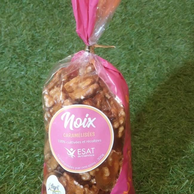 Sachet de noix caram&eacute;lis&eacute;es