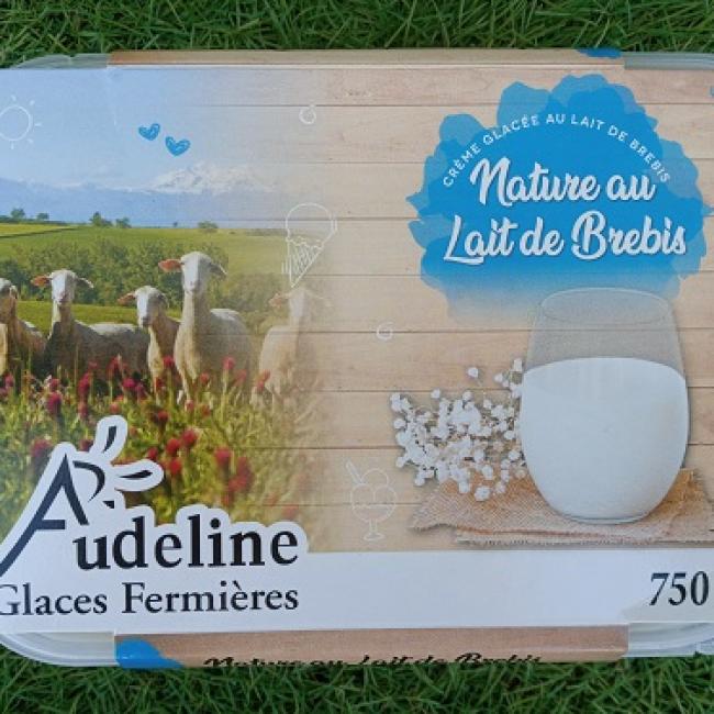 Crème glacée nature au lait de brebis
