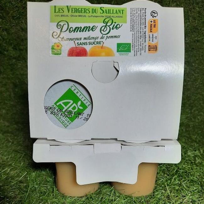 Pur&eacute;e de pomme BIO x4