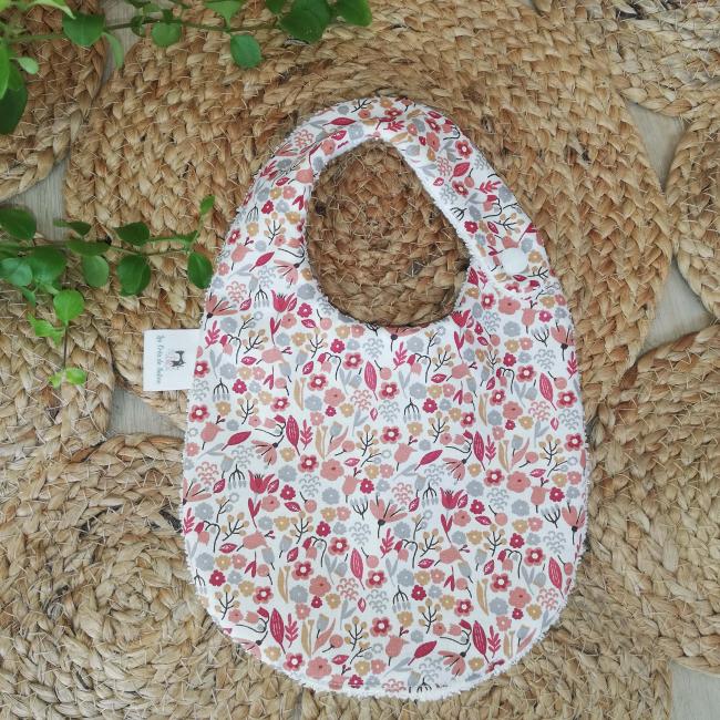 Bavoir de naissance - Liberty bordeaux