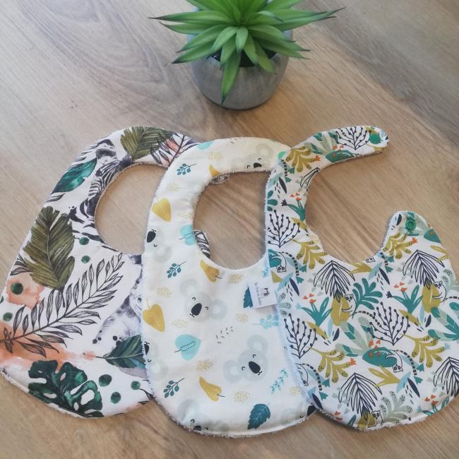 Lot de 3 Bavoirs de naissance