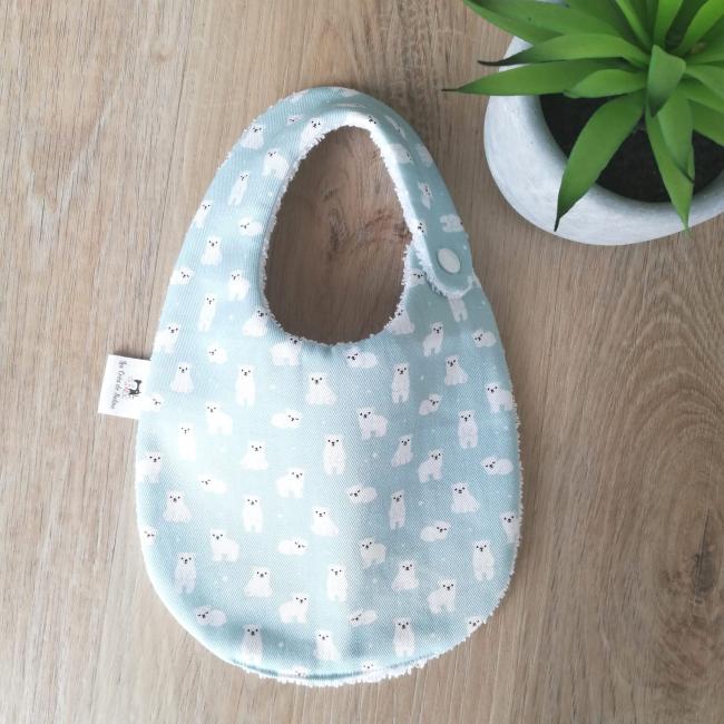 Bavoir de naissance - Ours blancs