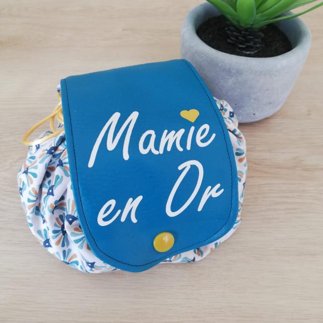 Bourse - Mamie en or - Bleu