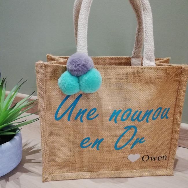 Le petit panier en toile de jute - Nounou / ATSEM - Personnalisez le votre