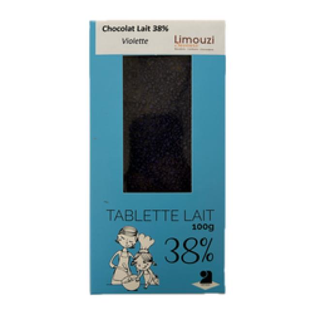 Tablettes de chocolat lait 38% violette 100g