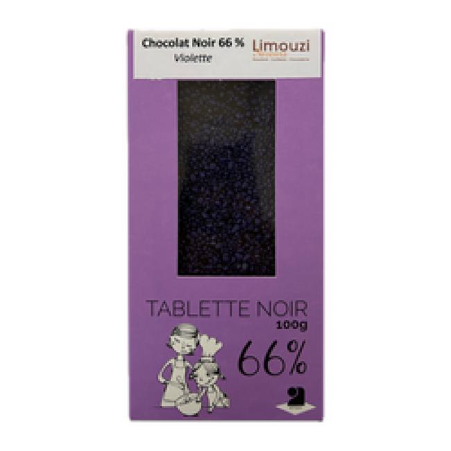 Tablettes de chocolat noir 66% violette 100g