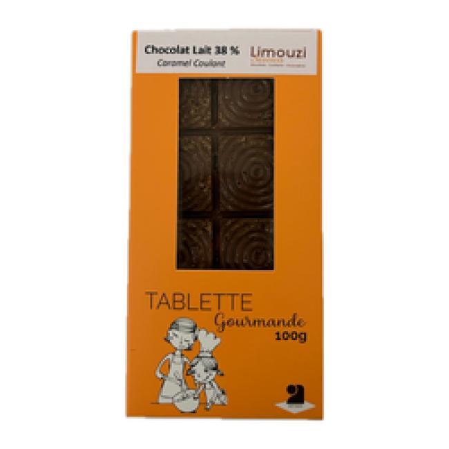 Tablettes de chocolat lait 38% caramel coulant 100g