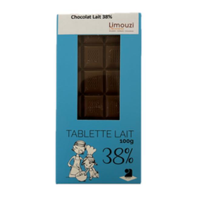 Tablettes de chocolat lait 38% 100g