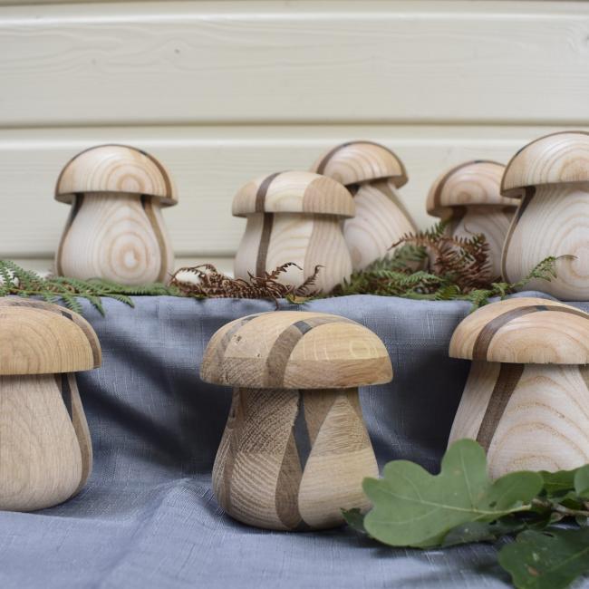 Champignons en ch&ecirc;ne/fr&ecirc;ne – teck fa&ccedil;on pont bateau