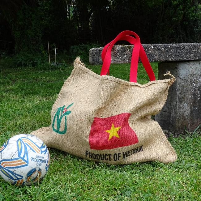 Sac Cabas XXL en toile de jute recyclage sac à café