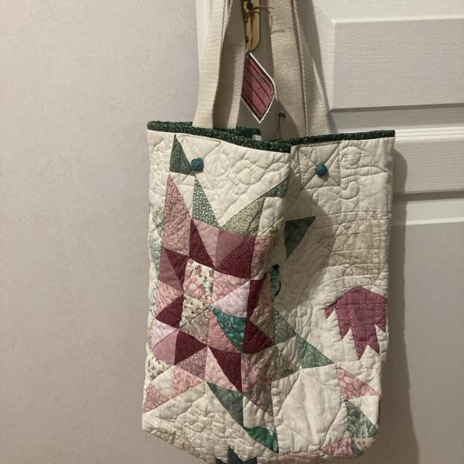 Tote bag patchwork rose