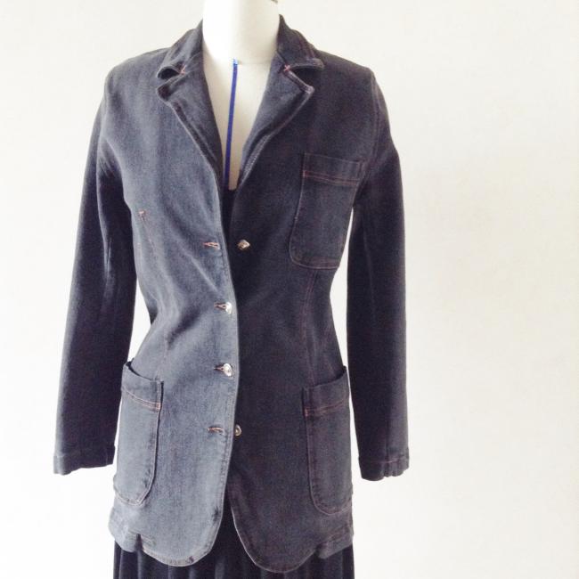 Veste longue jeans de créateur Année 90