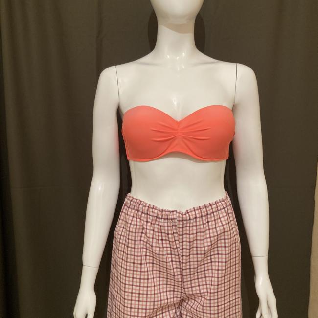 Short coton rose petits carreaux