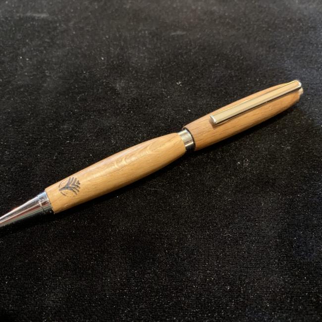 Stylo à bille 7mm &#8211; Chrome / Chêne