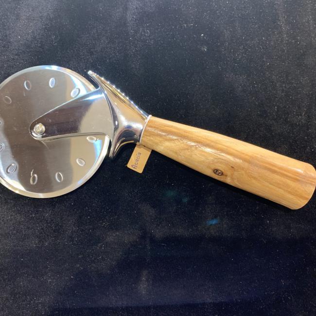 Roulette à Pizza &#8211; Inox / Acacia
