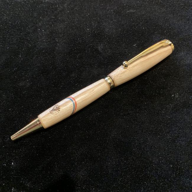 Stylo à bille 7mm &#8211; Plaqué Or 24k / Châtaignier