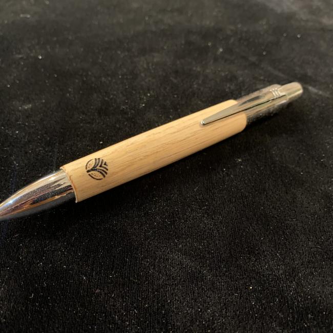 Stylo à bille poussoir &#8211; Gun metal / Châtaignier