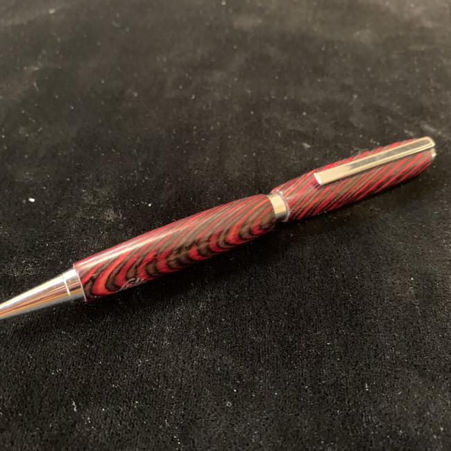 Stylo à bille | Insolite &#8211; Chrome / Collage lamellé