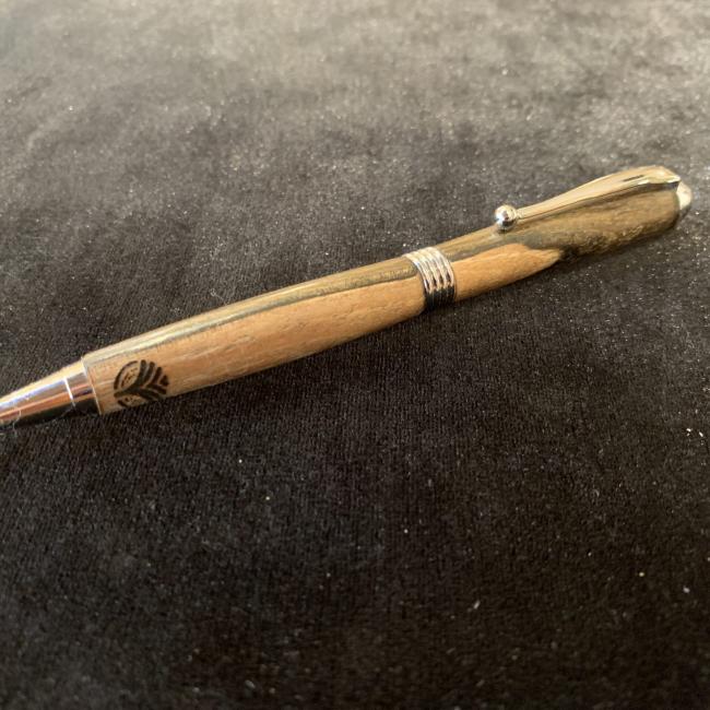 Stylo à bille | LOUISE &#8211; Chrome / Noyer