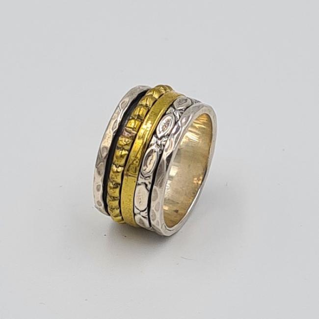 Bague anneau bicolore anti-stress
