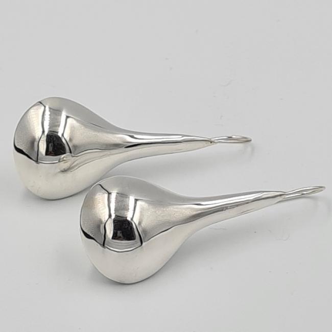 Boucles d’oreilles argent  gouttes stylisées