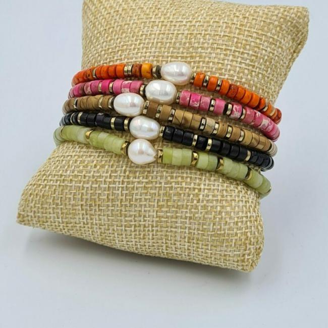 bracelet élastique pierres