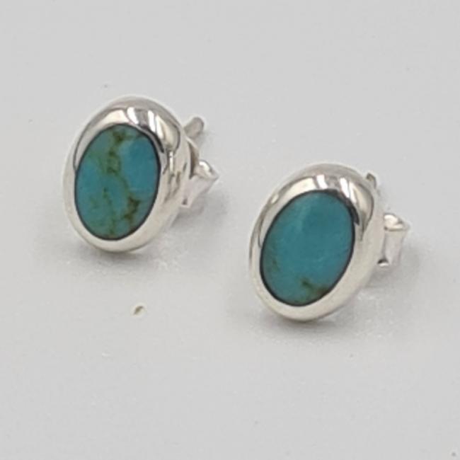 Boucles d’oreilles puces turquoise