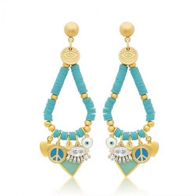 Boucle d’oreille Coeur Blue Madamirma