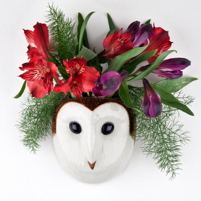 Barn Owl Wall Vase