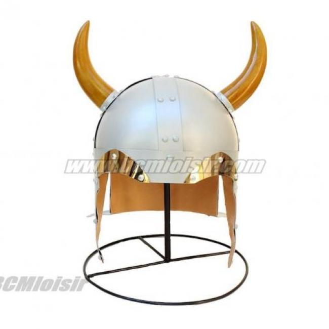 Casque Gaulois Metal et Cuir avec Cornes