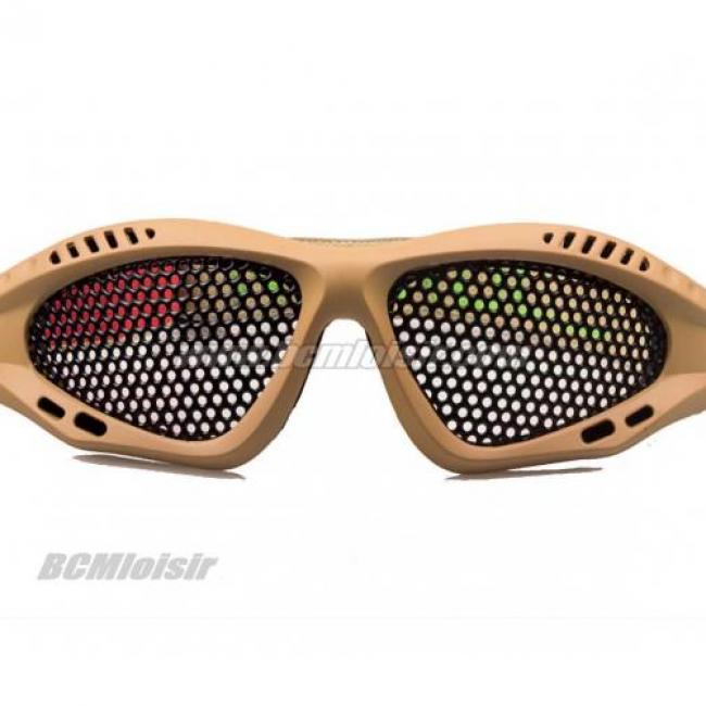 Lunettes Commando de Protection Grillagé Tan