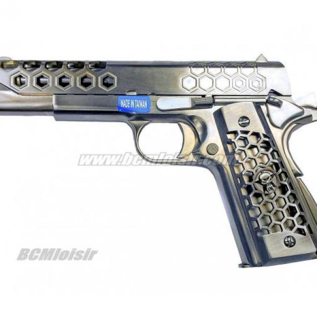 M1911 Hex Cut Full Metal Chrome GBB WE 0,9 J
