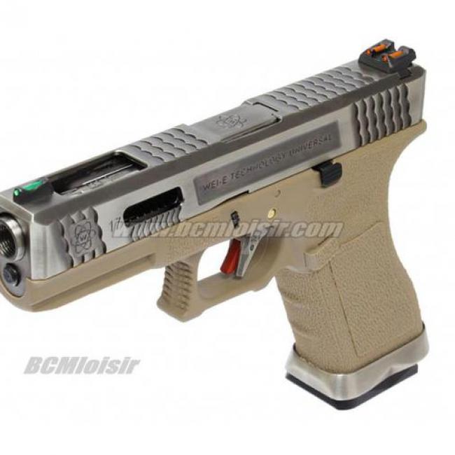 G17 G-Force T8 Metal Slide Silver Silver Tan GBB WE