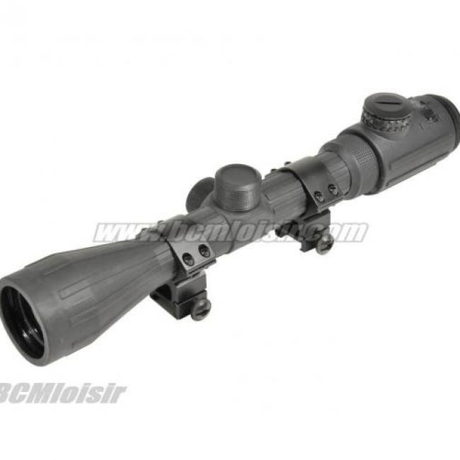 Lunette de visée 3,9X40 grand angle caoutchouc réticule lumineux