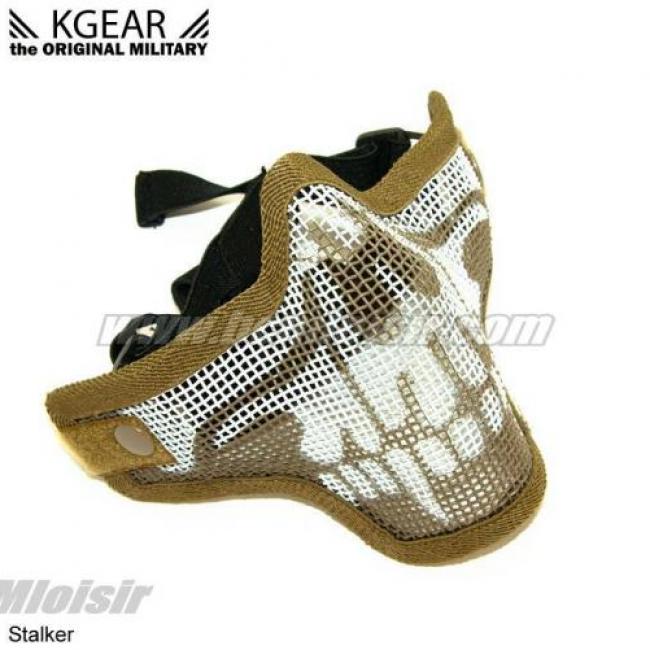 Masque bas de visage grillagé Tan tete de mort anti condensation Stalker