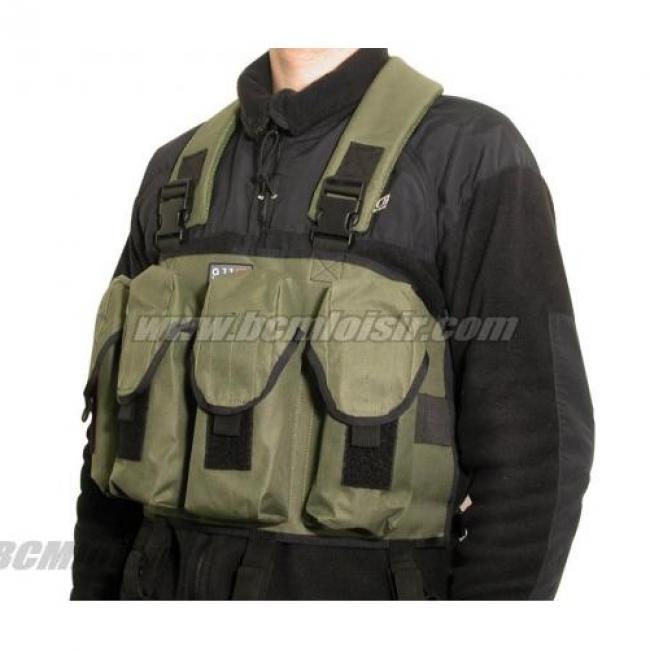 Veste abdominale tactique kaki capacite12 chargeurs